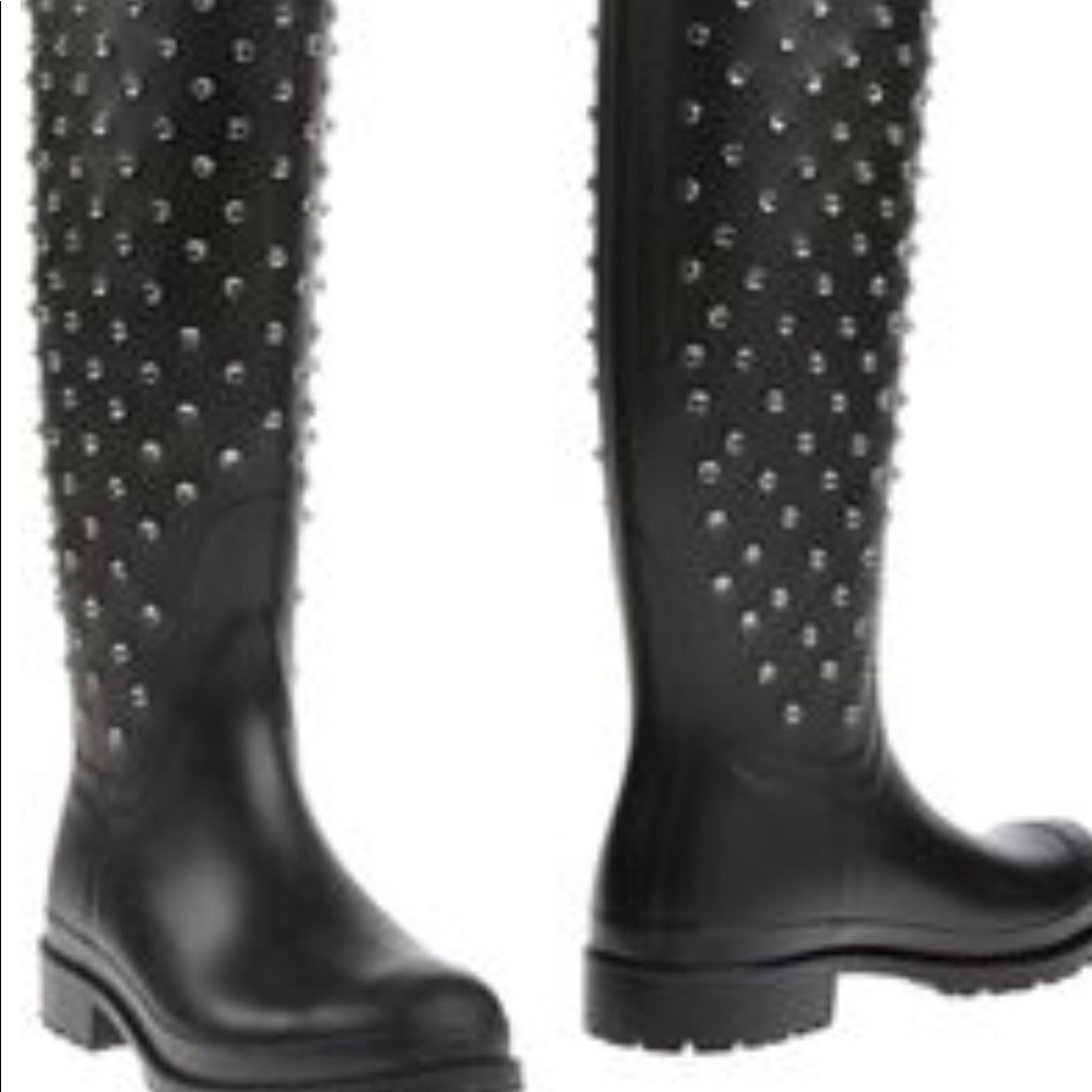 Saint Laurent Paris Festival Black Rain Boots NIB